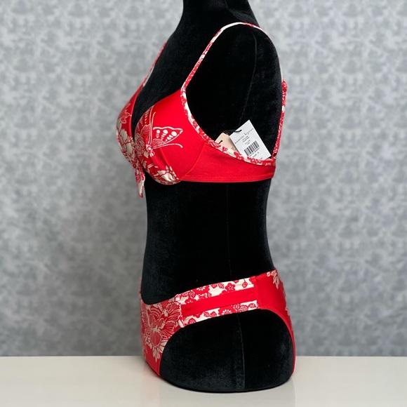 Nanette Lepore Geisha Girl 2 piece bikini set. NWT. Size small. Red (Fir) - Picture 2 of 5